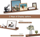 Fun Memories Picture Ledge Shelf, 48 Inch Floating Shelves Set of 2, Large Nursery Book Shelves for Toys Storage, Kids Bookshelf Wall Mounted for Wall Decor Books Photo Frames, Walnut by CozyNest Decor