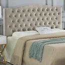 24KF Upholstered Tufted Button Velvet Headboard,Comfortable Fashional Headboard Queen/Full Size,Taupe by CozyNest Decor