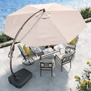 Grand patio 12FT Offset Umbrella Outdoor Round Aluminum Cantilever Umbrella with Base for Garden Deck Poolside (Champagne, 12 FT) by GreenHaven Gardens