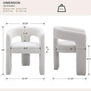 White Boucle Dining Chairs Set of 4, Modern Barrel Dining Room Chairs Upholstered Faux Fur Accent Chair with Arms and Round Back for Living Room Kitchen Armchair No Assembly Needed by CozyNest Decor