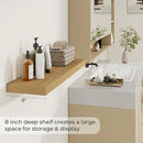 36 inch Floating Shelves Wall Shelves for Office with Invisible Brackets, 8 inch Deep Shelves for Bathroom, Living Room, Kitchen, Office, 36x7.9 inch deep Set of 2, Oak by CozyNest Decor