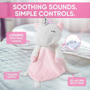 4-in-1 Sound Machine, Baby Lovey, Blanket - White Noise & Lullaby Plush Unicorn Calms & Reduces Wakeups, Helps Toddler Sleep Longer - Proven Sleep Aid -Musical BPA-Free, Machine Washable Newborn Gift by TinyTreasures Baby Boutique