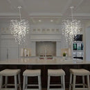 Silver Crystal Tree Branches Chandelier,21 Inchs 6 Lights Modern Round K9 Crystal Chandeliers for Dining Room, Bedroom, Living Room, Foyer,Kitchen Island,Bathroom by CozyNest Decor