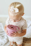 otterlove Collapsable Silicone Snack Container With Attachable Lid | 100% Pure LFGB Platinum Silicone with No Fillers | Snack Cup (2 Pack - Woodchuck & Sand) by TinyTreasures Baby Boutique