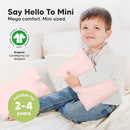 Mini Toddler Pillow with Pillowcase - 9x13 My Little Dreamy Travel Kids Pillow for Sleeping, Toddler Bed, Small, Tiny, Organic Cotton Pillowcase, Soft & Breathable, Kids 2-4 Years Old (Mist Pink) by TinyTreasures Baby Boutique