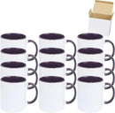 11oz White Ceramic Sublimation Coffee Mug in White Gift Box, Purple, Case of 12 by CozyNest Decor