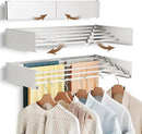 Wall Mounted Drying Rack,Drying Rack Clothing,Collapsible Hanger Racks for Laundry,Laundry Rack,Wall Mounted Clothes Rack (White, 32 Inch) by CozyNest Decor