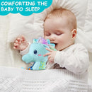 Fuzqq Baby Toys 0-6 Months,Musical Stuffed Animal Plush Toy with Rattle,Soft Newborn Toy for 0 3 6 9 12 Months Girls,Baby Boy Gift,Blue by TinyTreasures Baby Boutique