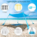 COMMOUDS Beach Tent Sun Shelter - UPF50+ Pop Up Beach Canopy with Sandbags & Sand Shovel & Windproof Poles, Portable Sun Shade for Beach, Camping, Picnics, Backyard by TinyTreasures Baby Boutique