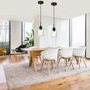 Modern Farmhouse Pendant Lighting for Kitchen Island,Industrial Dining Room Light Fixtures Hanging Over Table with Seeded Glass,2 Pack Black Pendant Lights Mini Chandeliers for Sink Bar by CozyNest Decor