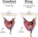 LA SIESTA - XL King Habana Cotton Hammock Swing - Indoor/Outdoor Boho Hanging Chair - Max 355 Lbs, Flamingo by GreenHaven Gardens