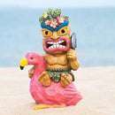 Solar Tiki Statue Flamingos Decor - Tiki Decorations Outdoor for Bar, Patio, Balcony, Yard,Lawn Ornament by GreenHaven Gardens