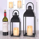 Lanterns Decorative Outdoor Indoor, Black Metal Outdoor Lanterns, 17'' 13'' Set of 2 Modern Farmhouse Candle Lantern Halloween Lanterns Centerpieces for Home, Wedding, Patio, Porch, Mantel by CozyNest Decor