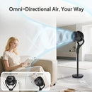 Standing Fan for Bedroom, 90° & 120° Oscillating Pedestal Fan, 3 Heights Adjustable Floor Fan with Brushless DC Motor, 12 Speeds, 3 Modes, Night Light, 12H Timer, Remote for Home, Dorm, Office by CozyNest Decor
