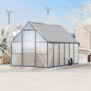 Greenhouse 8x10 FT Aluminum-Framed Heavy Duty Polycarbonate with Quick Setup Structure and Roof Vent, Large Enhanced Outdoors Green House Kit by GreenHaven Gardens