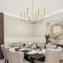 Modern Gold Farmhouse Chandeliers, 8-Light Industrial Metal Chandelier Lighting, Classic Candle Hanging Pendant Light Fixtures for Kitchen Bedroom, Dining Room, Living Room,Foyer by CozyNest Decor
