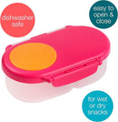 b.box Snack Box for Kids & Toddlers: 2 Compartment Snack Containers, Mini Bento Box, Lunch Box. Leak Proof, BPA free, Dishwasher safe. School Supplies. Ages 4 months+ (Strawberry Shake, 12oz capacity) by TinyTreasures Baby Boutique