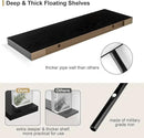 Heimlove 12" Deep Floating Shelves Black,Over Toilet Long Wall Mounted Modern Farmhouse 36 inches,Wall Shelves with Invisible Brackets for Bedroom, Bathroom, Living Room, Kitchen, Set of 1 by CozyNest Decor