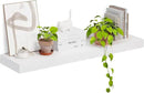 Heimlove 12 Inch Deep Floating Shelves, 48 x 12 inches Long, Large Display & Storage Shelf, Rustic Wood Wall Shelves for Fireplace Mantel, Set of 1(White) by CozyNest Decor