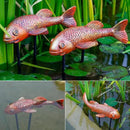 Antique Ceramic Koi Fish Garden Statues - Set of 2 | Exquisite Fish Sculptures for Outdoor, Patio, Pond, and Garden Decorations (Brassy) by GreenHaven Gardens