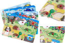 Peg Puzzle Set of 4 (32 pcs), Wooden Knob Puzzles for Toddlers Ages 1-3, Farm Zoo，Forest Animals, Pets, Sea Ocean Animals, Preschool Educational Cognitive Gifts by TinyTreasures Baby Boutique