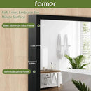 FARMER 20x30 Inch Black Bathroom Mirror, Rectangle Wall Mounted Mirror, Vanity Mirror, Brushed Square Mirror, Framed Bathroom Mirror for Bedrooms, Entryways, Living Rooms, Horizontal/Vertical by CozyNest Decor