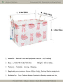 Rectangular Folding Laundry Basket,waterproof Canvas Basket,gift basket,Suitable for children's room,Office,Clothes,Toys Storage(Pink lace dance shoes) by TinyTreasures Baby Boutique