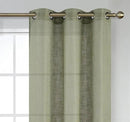 MIUCO Semi Sheer Curtains Poly Linen Textured Solid Grommet Curtains 63 Inches Long for Kitchen 2 Panels (2 x 37 Wide x 63" Long) Sage by CozyNest Decor