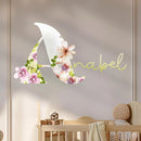 CRYPTONITE Personalized Name Flower Wall Decor | Custom Decal for Baby Nursery | Girl Bedroom Decor | Baby Girl Room (B. Flowers) by TinyTreasures Baby Boutique