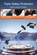 Cordless Weed Wacker,Electric Weed Eater,2 Batteries,Grass Trimmer Cordless,Weed Erimmer Black GCJ by GreenHaven Gardens