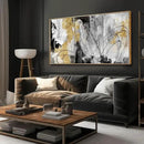 YJYart Abstract Wall Art Office Decor Gold Wall Decor for Living Room Black and White Artwork Line Art Frame Room Decor for Bedroom 24X48 Inch by CozyNest Decor