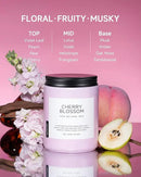 M&SENSE Cherry Blossom Scented Spring Candle, 19.4oz 110 Hours Long Lasting Natural Soy Wax Stress Relief Aromatherapy Romantic Candle for Women & Bedroom Decor by CozyNest Decor