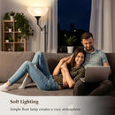 Floor Lamps for Living Room Black, 70" Tall Standing Lamp with Glass Shade, Torchiere Floor Lamp with 350°Adjustable Swing Arm Lamp, Pole lamp for Bedroom, Living Room, Office, Bulbs Included by CozyNest Decor