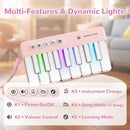 iPlay, iLearn Kids Mini Piano Toy W/Rainbow Lights, Portable Travel Piano Keyboard Toddlers Musical Instrument Learning Toys, Music Interactive Birthday Gift for 2 3 4 5 6 Year Old Girls Children by TinyTreasures Baby Boutique