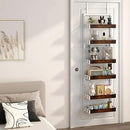 bukfen Over the Door Pantry Organizer, 6-Tier Adjustable Wooden Basket Kitchen Pantry Door Organization and Storage, Heavy-Duty Metal Hanging Kitchen Spice Rack,D6.3 x W17.71 x H50.60 inch,White by CozyNest Decor