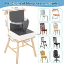 Toddler Booster Seat for Dining Table Kitchen Chair, Waterproof Non-Slip with Backrest & Adjustable Straps, Portable PU Travel Baby Kids Booster Seat Cushion by TinyTreasures Baby Boutique