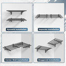 2 Pack Heavy Duty Garage Wall Shelving Set (2x3ft), Wall Mounted Garage Shelves 500lbs Capacity, 24"x72" Wall Shelf Storage Rack Floating Shelves, Black by GreenHaven Gardens
