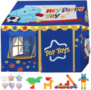 Kids Play Tent, Toddler Tent for Kid Indoor & Outdoor, 48.5"x39.4"x48.5" Playhouse Tents with Complete Toys Set, Kids Tent 3 Window, Lights and 5 Balloons by TinyTreasures Baby Boutique