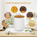 Canister Sets for Kitchen,Ceramic Kitchen Canisters for Countertop with Airtight Wood Lids for Serving Ground Coffee, Tea, Spice, Grains, Sugar, Salt (White Pack of 3 (8.7/27/44 Oz)) by CozyNest Decor
