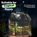 Quictent Portable Mini Cloche Greenhouse w/ Elevated Bottom, Reinforced High Light Transmission Waterproof UV-Resistant Hot House for Indoor Outdoor, 36" x 18" x 33", Clear by GreenHaven Gardens