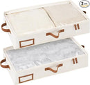 StorageWorks Under Bed Storage Containers with Handles and Label Holder, 2 Pack Ultra-thick Fabric Underbed Bins, Closet Organizer for Clothes, Blankets, Sweater by CozyNest Decor