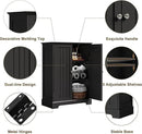 ChooChoo Bathroom Floor Cabinet, Modern Bathroom Storage Cabinet with 2 Doors and Adjustable Shelves, Freestanding Cupboard for Living Room, Black by CozyNest Decor