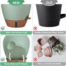 montresor 2 Pack 8 inch Plant Pots, PP Plastic Self Watering Plant Pot with Drainage and Tray for Indoor Outdoor Plants, Water Level Window & Reservoir Flower Pots Decorative Planter (Green) by CozyNest Decor