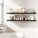 Fun Memories Floating Shelves - 12 Inch Rustic Wooden Wall Shelves - Extra Deeper & Thicker Wall Mounted Storage Shelf for Living Room, Kitchen, Farmhouse - 55" W x 12" D x 1.8" H - Rustic Black by CozyNest Decor