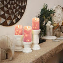 Homemory Flameless Candles with String Lights, 3 Pack Embedded Fairy String Lights LED Candles, Electric Flickering Candles with Remote Control and Timer, Real Wax, Pink by CozyNest Decor
