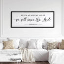 As for Me and My House We Will Serve the Lord Wall Decor - 40" x 15" Large Rustic Family Living Room Wood Framed Home Sign Joshua 24 15 Christian Bible Verse Plaque Hanging Wall Art(Black) by CozyNest Decor