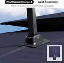 PURPLE LEAF 9' X 12' Cantilever Outdoor Umbrellas Large Patio Umbrella Hanging Double Top Rectangle Offset Umbrella with 360°Rotation Tilting Umbrella Outdoor Patio, Navy Blue by GreenHaven Gardens