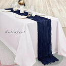 6 Pack Navy Blue Cheesecloth Table Runner 10FT Boho Fabric Rustic Cheese Cloth Table Runner for Wedding Bridal Shower Baby Shower Gauze Sheer Birthday Party Table Decorations 20 x 120 Inch Long by CozyNest Decor