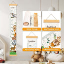 Personalized Name Kids Growth Chart Height Measuring Chart, Zoo Kids Growth & Measuring Chart in Inches, Fun & Stylish Height Tracker for Children, Growth Ruler, Hangable&Waterproof by TinyTreasures Baby Boutique