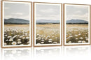 HPNIUB Flowers Wall Art Canvas White Daisy Floral Painting, Rustic Field Landscape Picture, Modern Framed Artwork for Living Room Bedroom Bathroom Dinning Room Office Home Decor Gifts-16 x24 x3 by CozyNest Decor